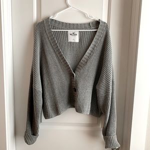 Cropped button down cardigan